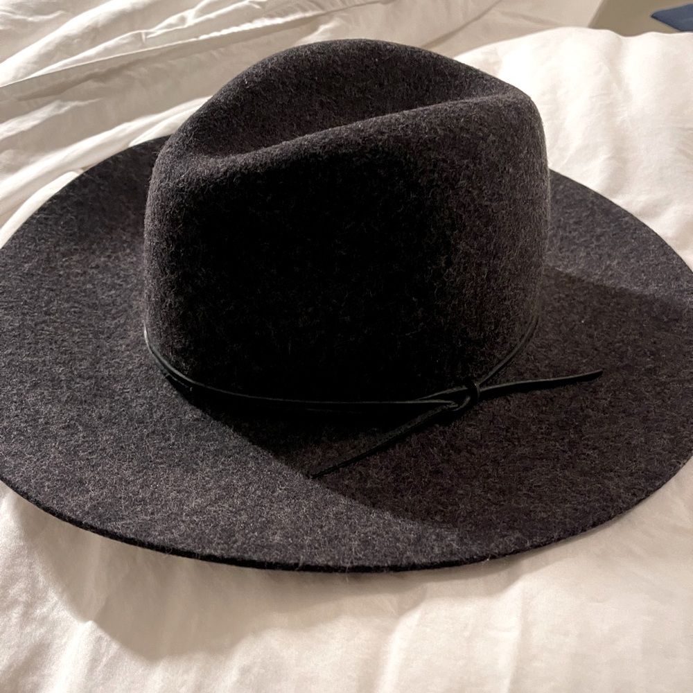Grey fedora hat